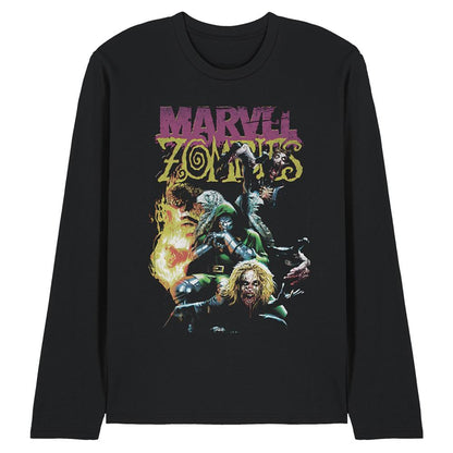 Black - Front - Marvel Zombies Unisex Adult Doom & The Fantastic Four T-Shirt