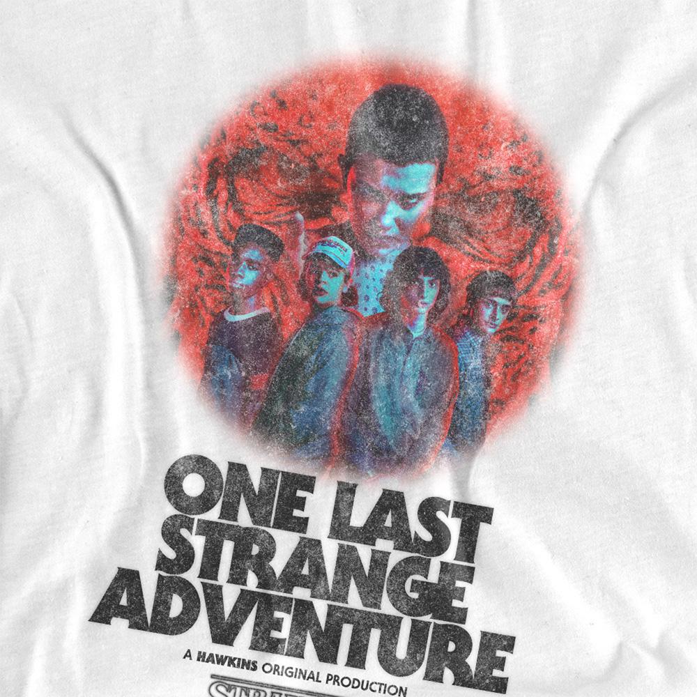 White - Side - Stranger Things Womens-Ladies One Last Adventure Poster T-Shirt