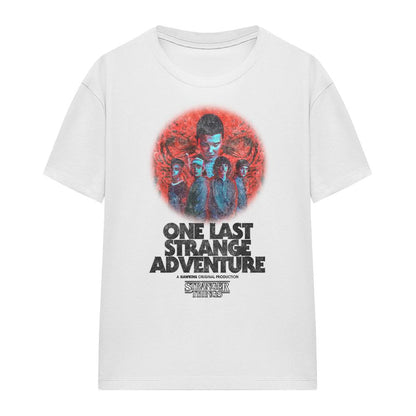 White - Front - Stranger Things Womens-Ladies One Last Adventure Poster T-Shirt
