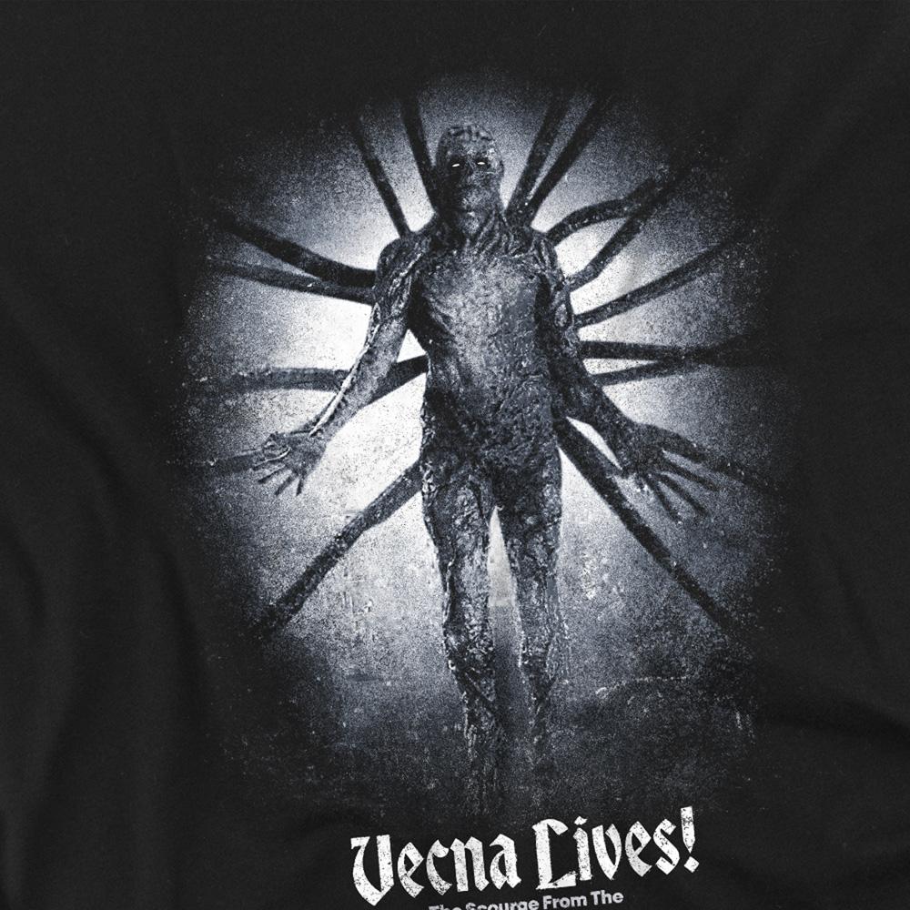Black - Side - Stranger Things Unisex Adult Vecna Lives Poster T-Shirt