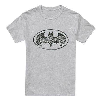 Sports Grey - Front - Batman Mens Scribble Logo T-Shirt