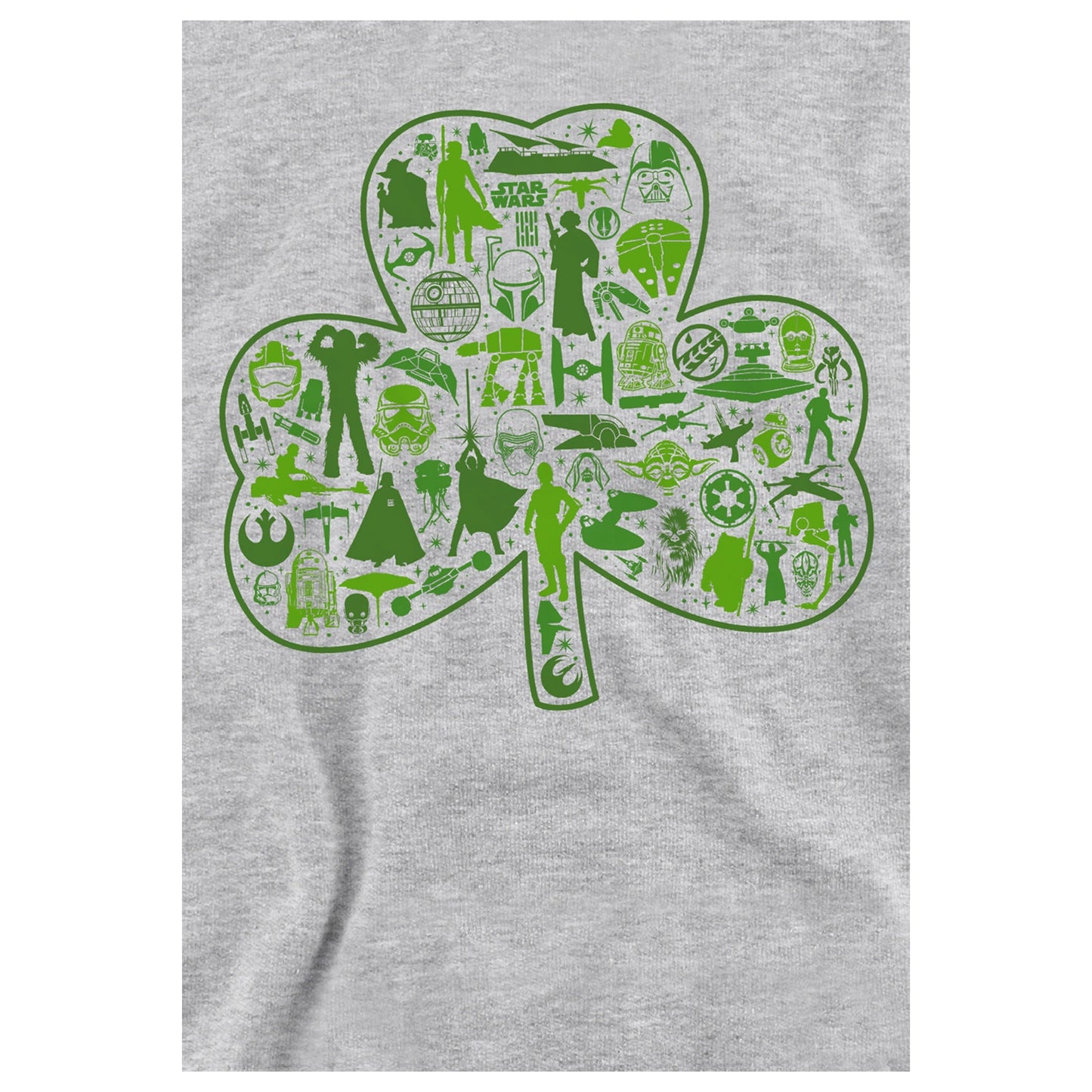Athletic Heather - Side - Star Wars Childrens-Kids Clover Heather St Patricks Day Hoodie