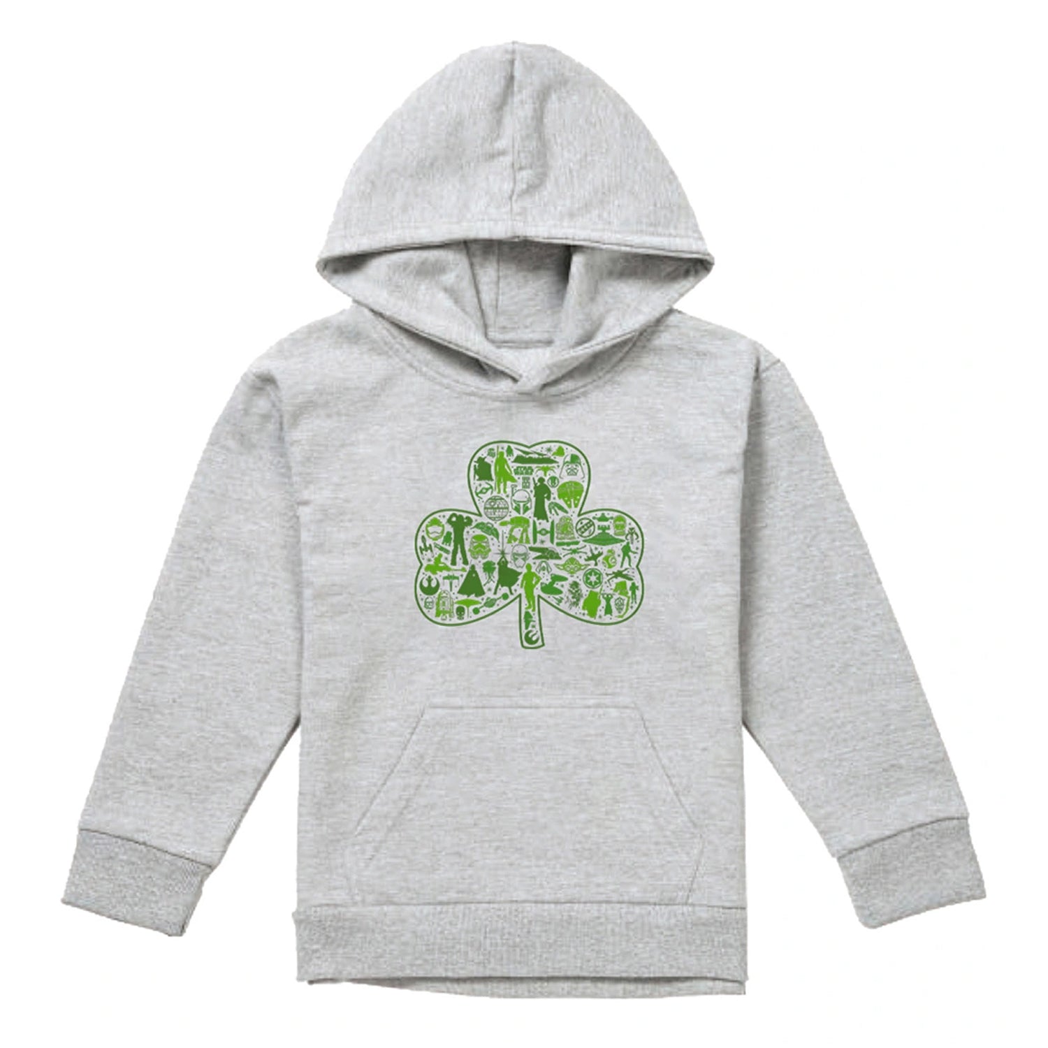 Athletic Heather - Front - Star Wars Childrens-Kids Clover Heather St Patricks Day Hoodie