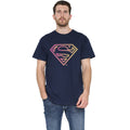 Navy - Side - Superman Mens Arcade Logo T-Shirt
