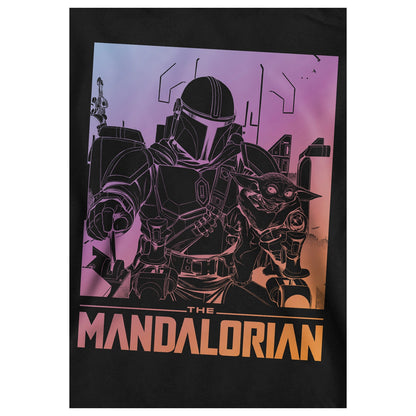 Black - Side - Star Wars Mandalorian Childrens-Kids Grogu Gradient Hoodie