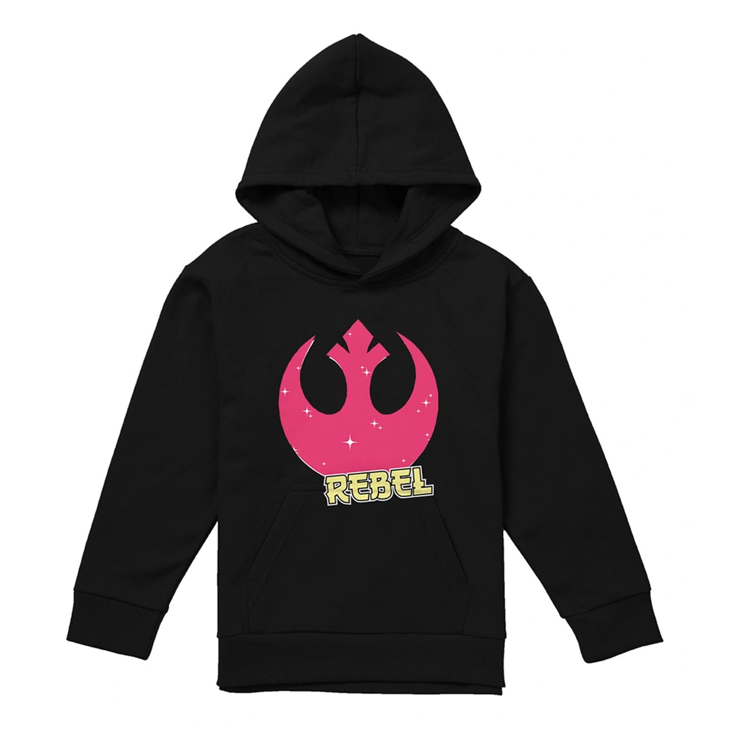 Black - Front - Star Wars: A New Hope Childrens-Kids Rebel Manga Logo Hoodie