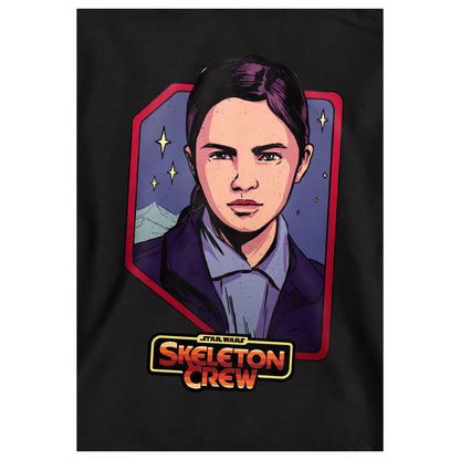 Black - Side - Star Wars: Skeleton Crew Childrens-Kids Fern Badge Hoodie