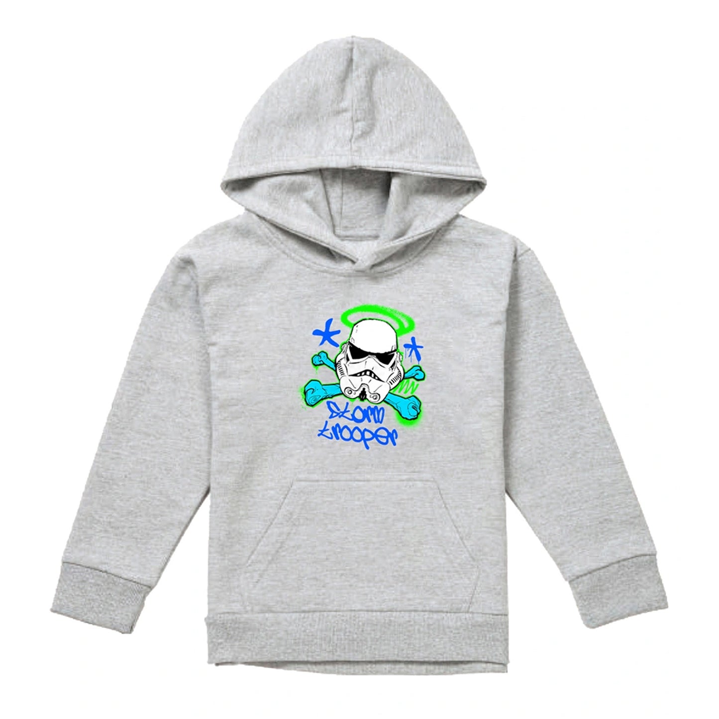 Athletic Heather - Front - Star Wars Childrens-Kids Stencil Heather Hoodie
