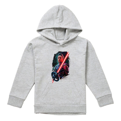 Athletic Heather - Front - Star Wars: Obi-Wan Kenobi Childrens-Kids Reva Painted Pull Over Hoodie