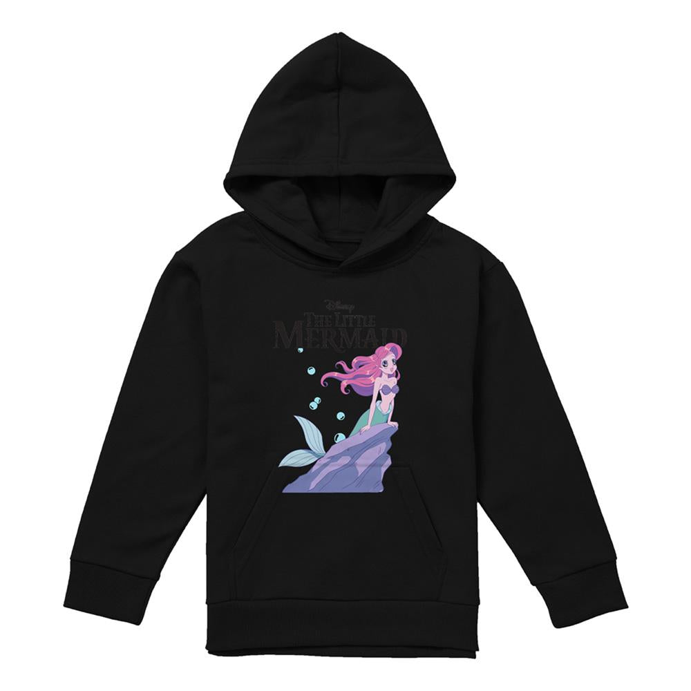 Black - Front - Disney Childrens-Kids Anime Rock Hoodie