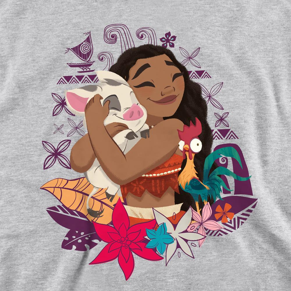 Athletic Heather - Back - Moana Childrens-Kids Moana, Hei Hei & Pua Love Heather Hoodie