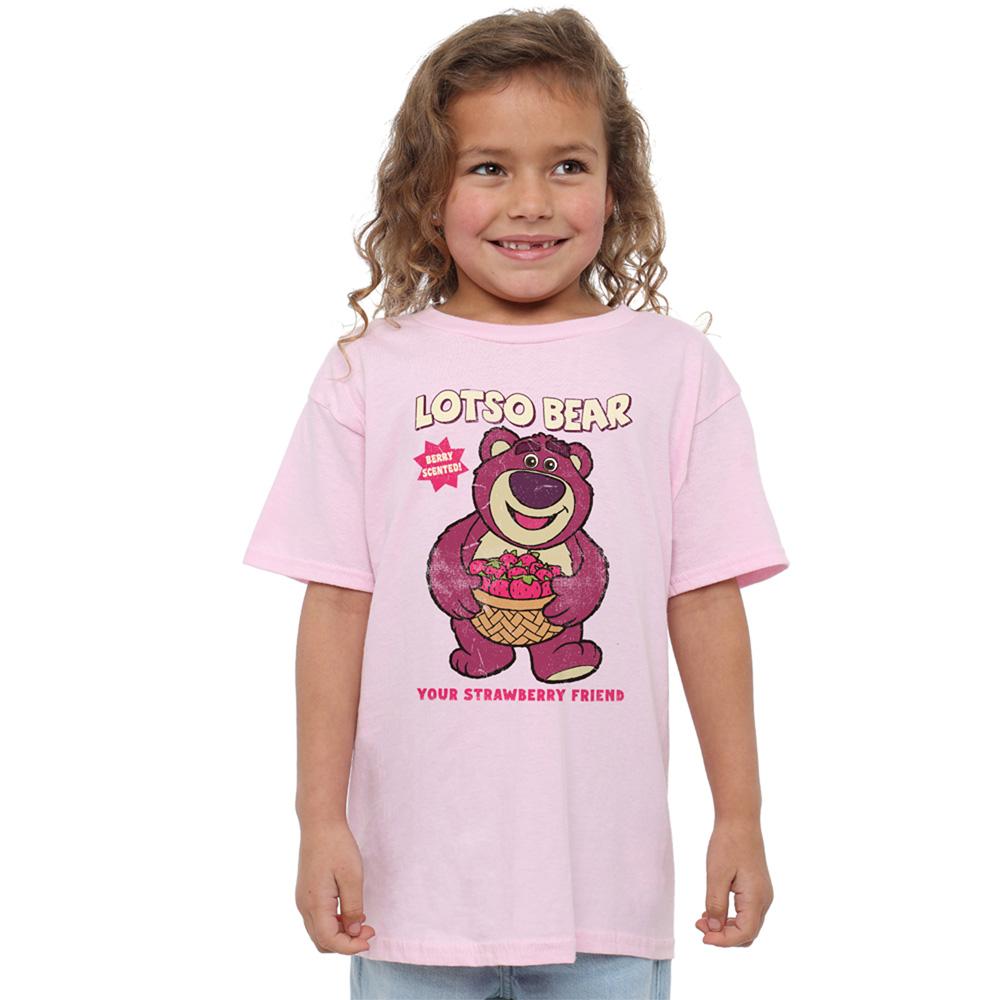 Light Pink - Back - Toy Story Childrens-Kids Strawberry Friend Lotso T-Shirt
