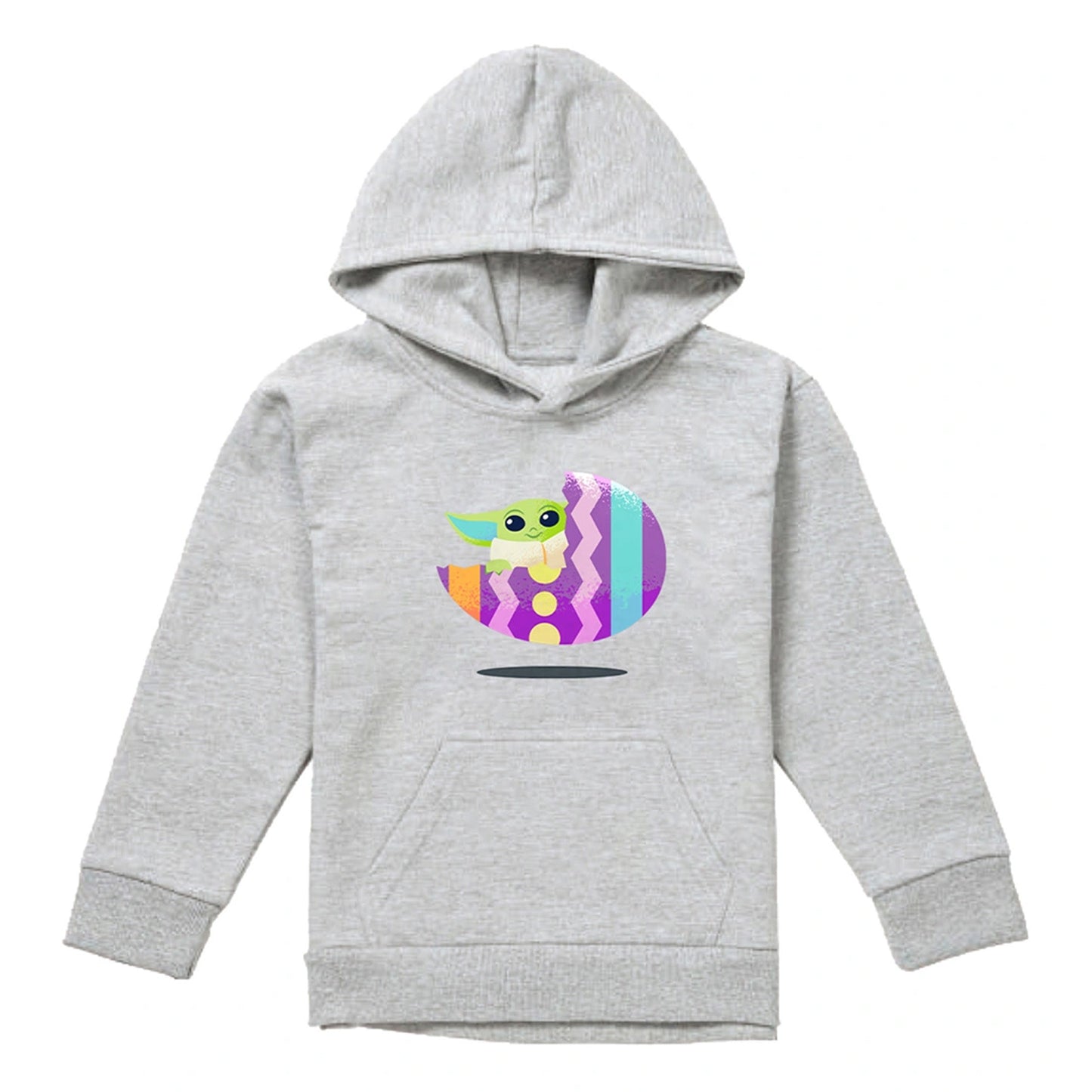 Athletic Heather - Front - Star Wars: The Mandalorian Childrens-Kids Grogu Easter Egg Heather Hoodie