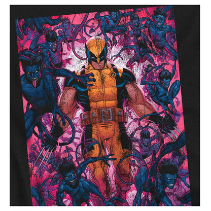 Black - Side - Marvel Unisex Adult Wolverine Nightcrawler T-Shirt