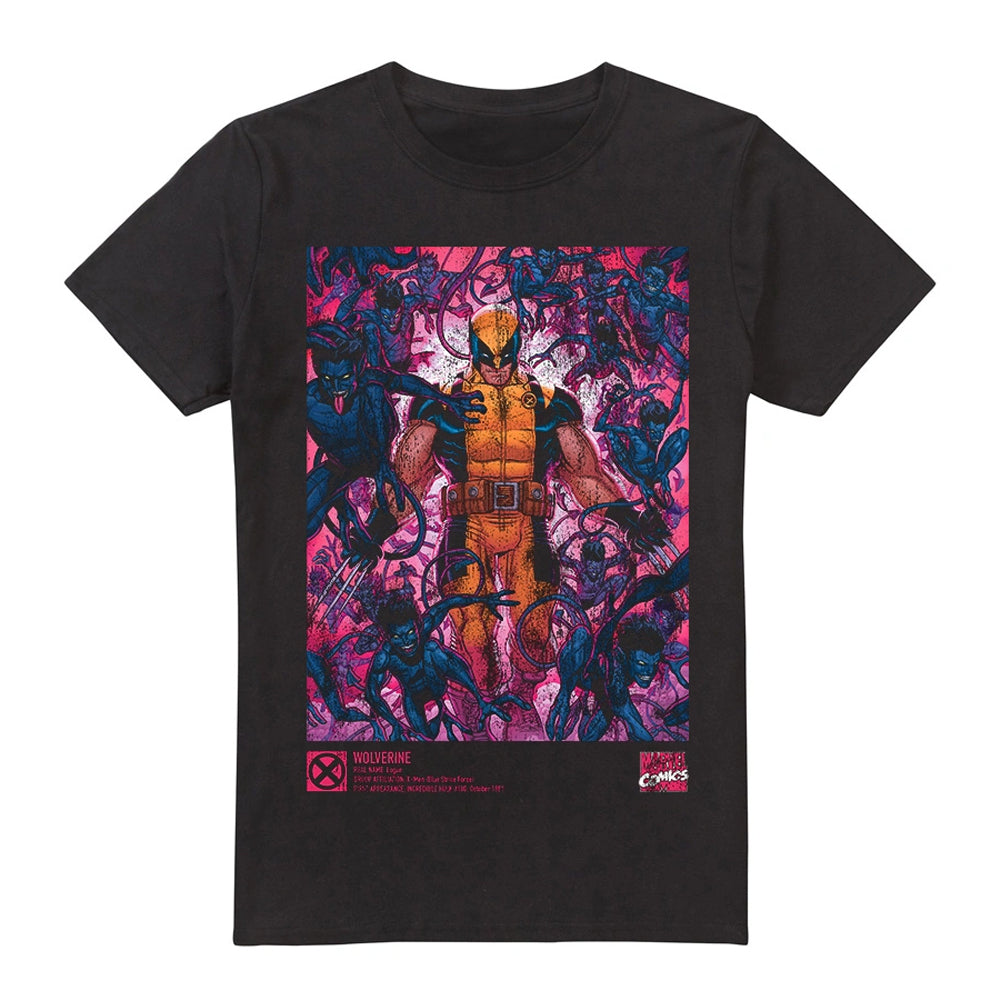 Black - Front - Marvel Unisex Adult Wolverine Nightcrawler T-Shirt