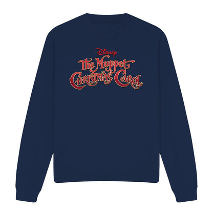 Navy - Front - The Muppets Christmas Carol Unisex Adult Block Logo Sweatshirt