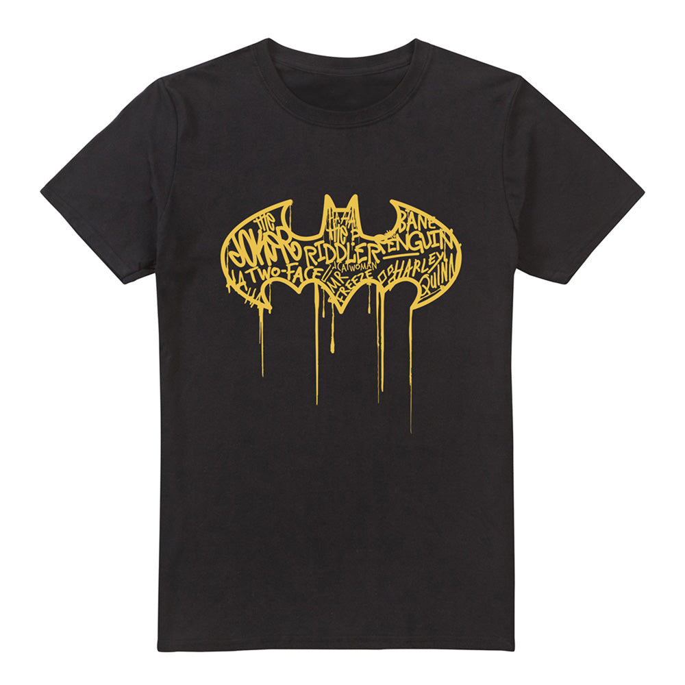 Black - Front - Batman Mens Graffiti Logo T-Shirt