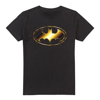 Black - Front - Batman Mens Chrome Logo T-Shirt
