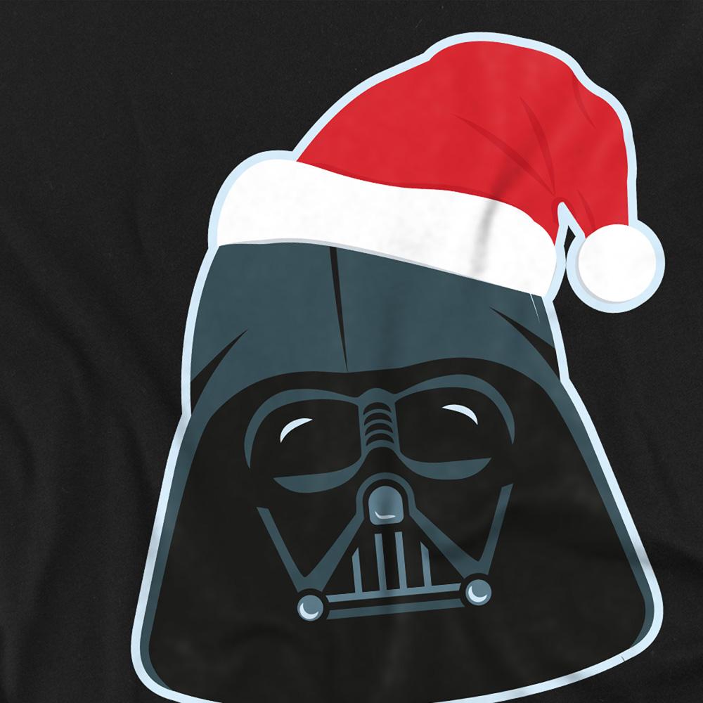 Black - Back - Star Wars Unisex Adult Darth Vader Santa Hat Long-Sleeved Christmas T-Shirt