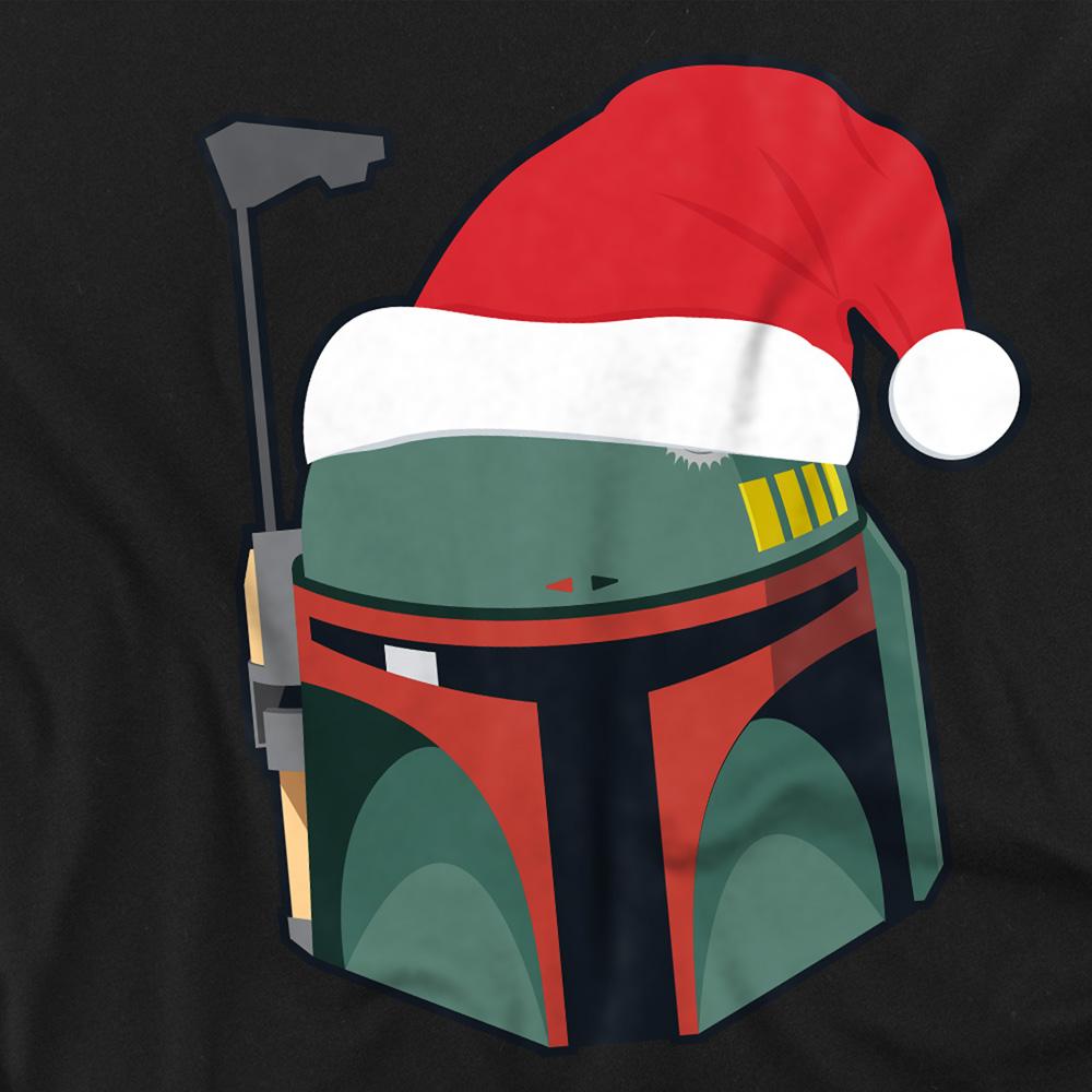 Black - Back - Star Wars Unisex Adult Boba Fett Santa Hat Long-Sleeved T-Shirt
