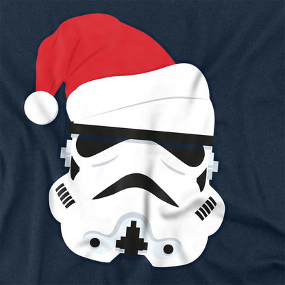 Navy - Back - Star Wars Unisex Adult Stormtrooper Santa Hat Long-Sleeved Christmas T-Shirt