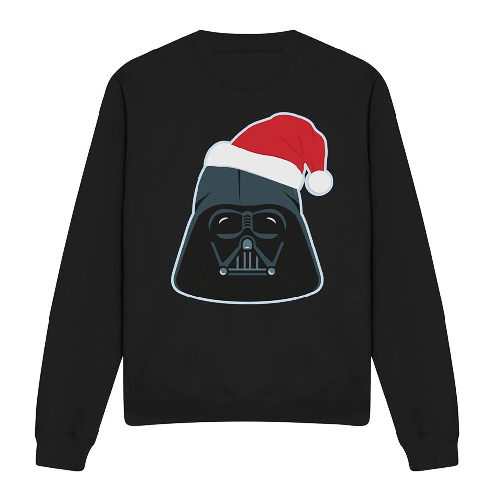 Black - Front - Star Wars Unisex Adult Darth Vader Santa Hat Christmas Sweatshirt