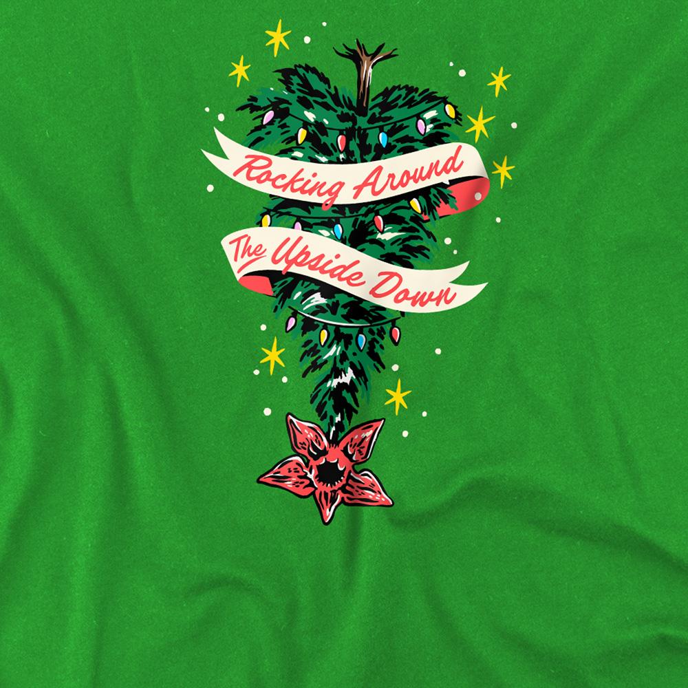 Kelly Green - Back - Stranger Things Childrens-Kids The Upside Down Christmas Tree T-Shirt