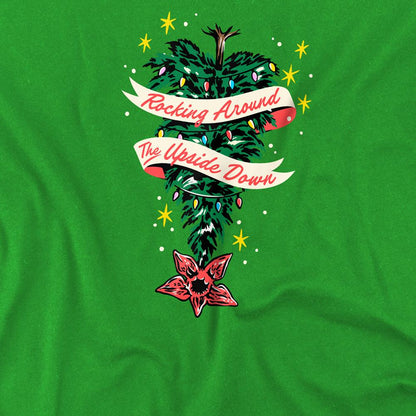 Kelly Green - Back - Stranger Things Childrens-Kids The Upside Down Christmas Tree T-Shirt