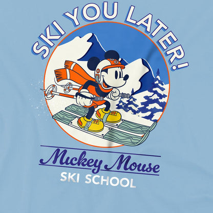 Light Blue - Back - Disney Childrens-Kids Ski You Later! Mickey Mouse T-Shirt