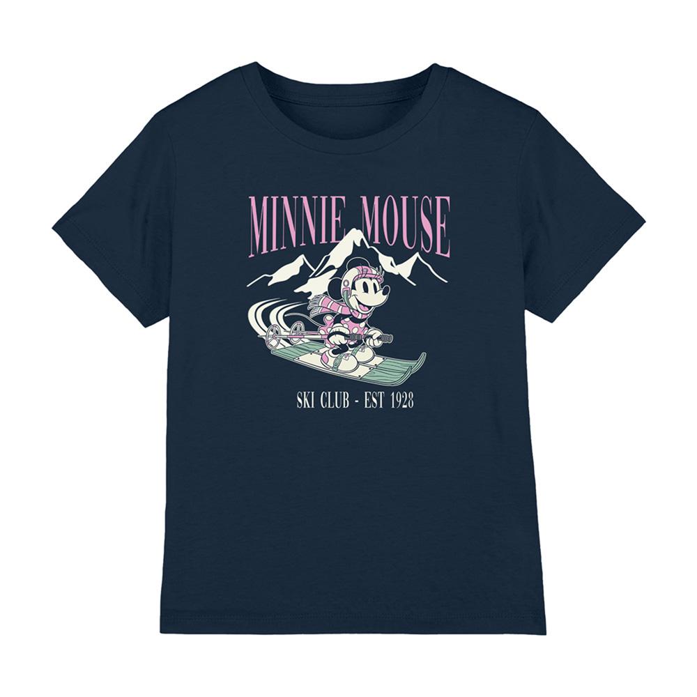 Navy - Front - Disney Childrens-Kids Ski Club Minnie Mouse T-Shirt