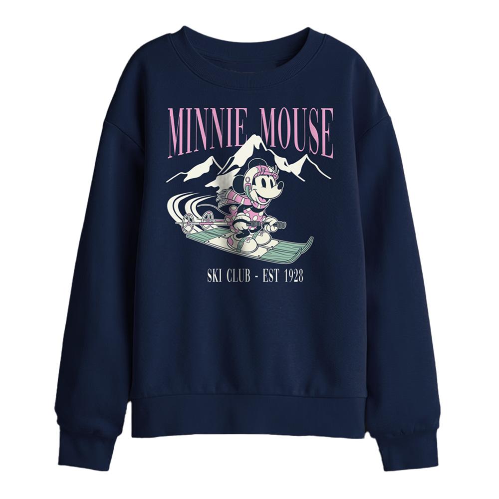 Navy - Front - Disney Childrens-Kids Ski Club Minnie Mouse Sweatshirt