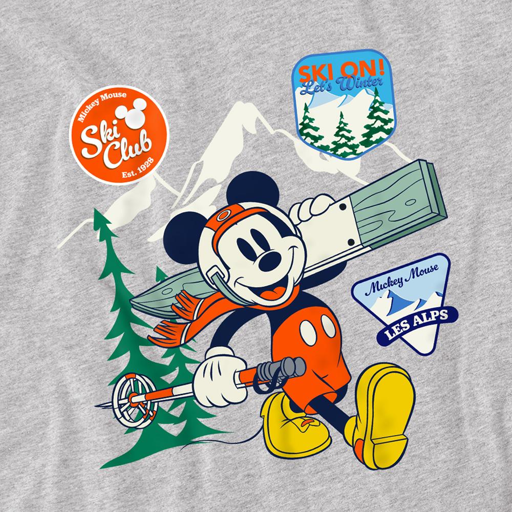 Athletic - Back - Disney Childrens-Kids Ski Club Mickey Mouse Badge Heather Sweatshirt