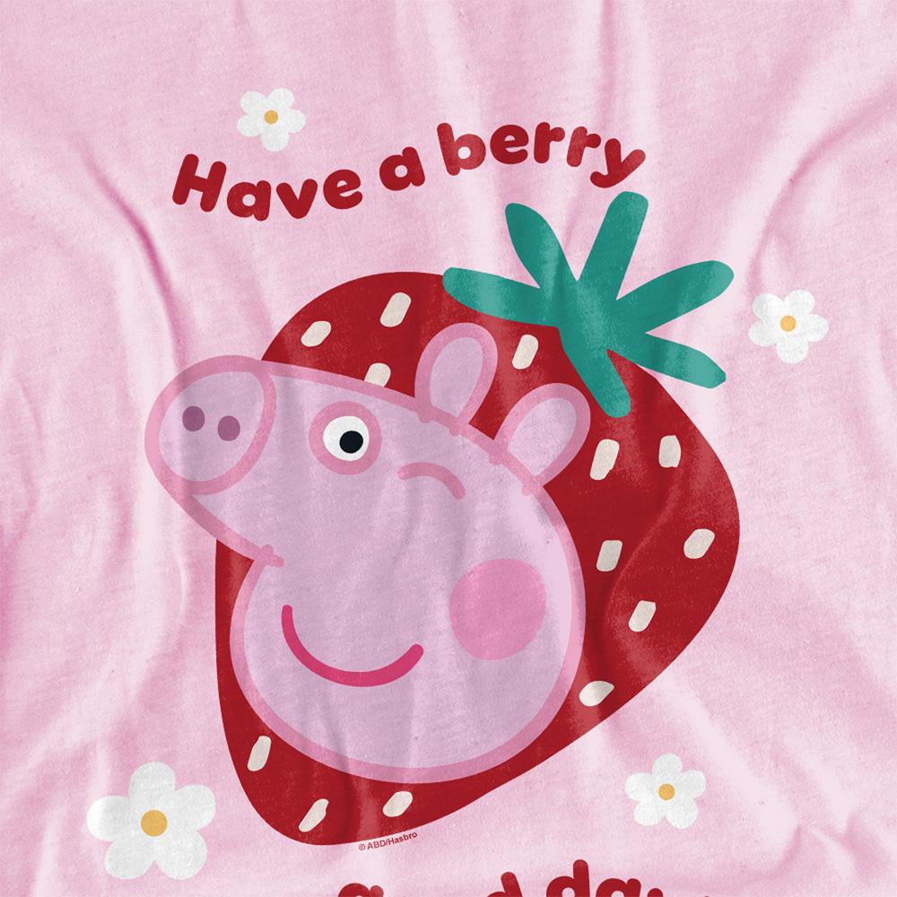 Pink - Back - Peppa Pig Childrens-Kids Good Day Berry T-Shirt
