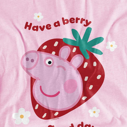 Pink - Back - Peppa Pig Childrens-Kids Good Day Berry T-Shirt
