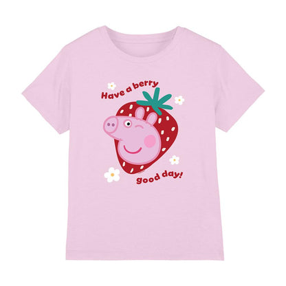 Pink - Front - Peppa Pig Childrens-Kids Good Day Berry T-Shirt