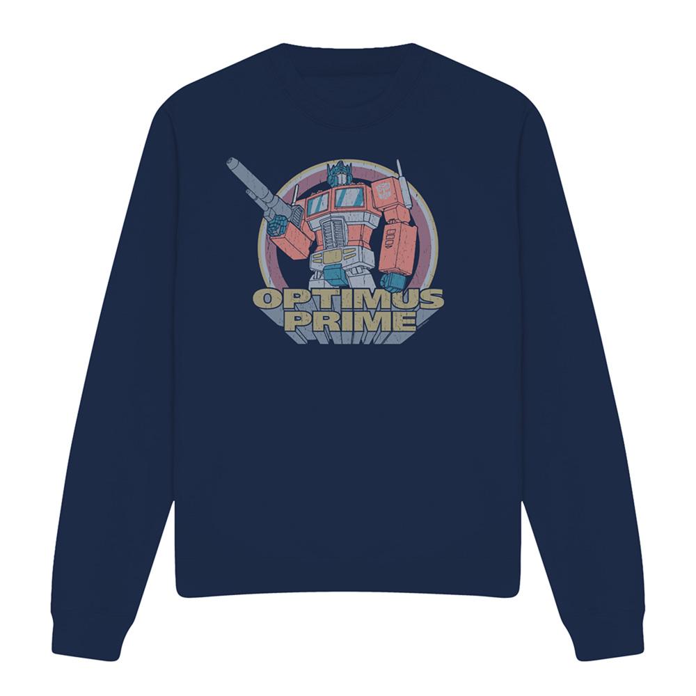 Navy - Front - Transformers Unisex Adult Generations Flea Market Heroic Autobot Optimus Prime Sweatshirt