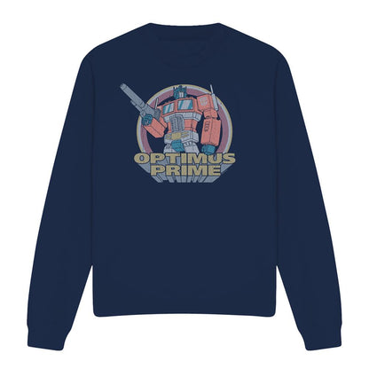 Navy - Front - Transformers Unisex Adult Generations Flea Market Heroic Autobot Optimus Prime Sweatshirt