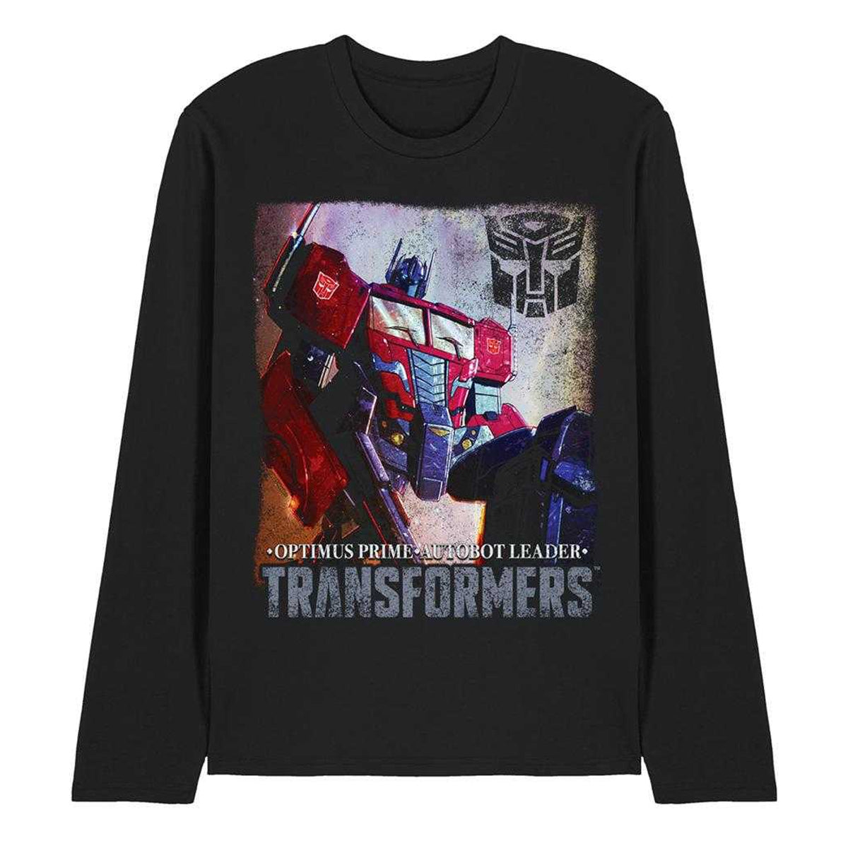 Black - Front - Transformers Unisex Adult Generations Optimus Prime Comic Cover Long-Sleeved T-Shirt