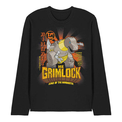 Black - Front - Transformers Unisex Adult Generations Me Grimlock King Of The Dinobots Long-Sleeved T-Shirt