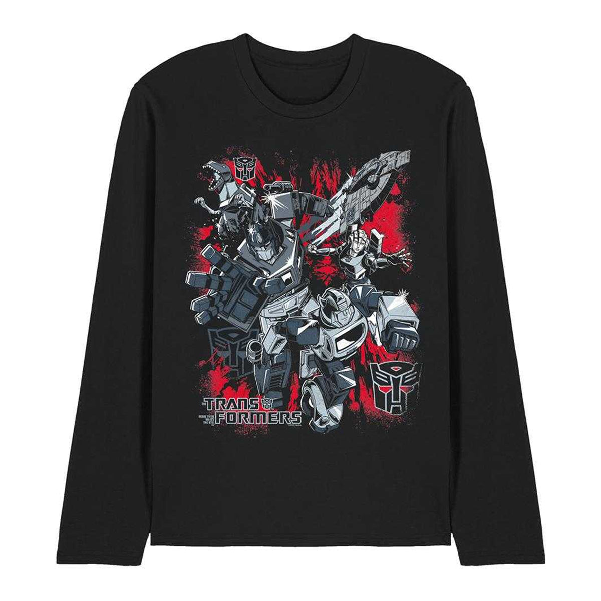 Black - Front - Transformers Unisex Adult Generations Autobots Roll Out And Protect Long-Sleeved T-Shirt