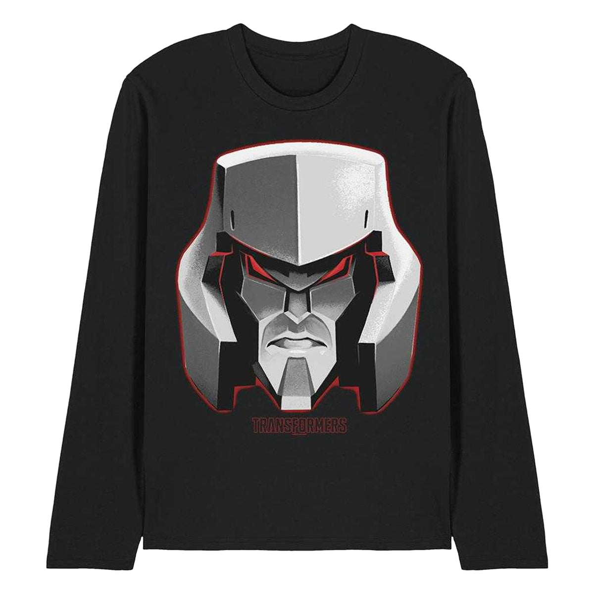 Black - Front - Transformers Unisex Adult Generations Megatron Face Long-Sleeved T-Shirt