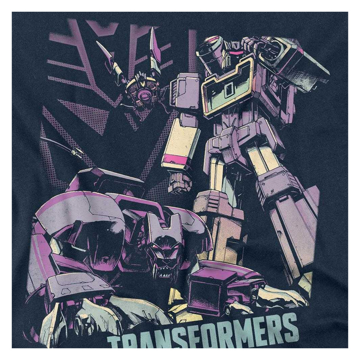Navy - Side - Transformers Unisex Adult Generations Decepticon On The Hunt Soundwave Long-Sleeved T-Shirt