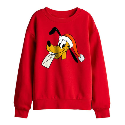 Red - Front - Disney Childrens-Kids Pluto Santa Hat Christmas Sweatshirt