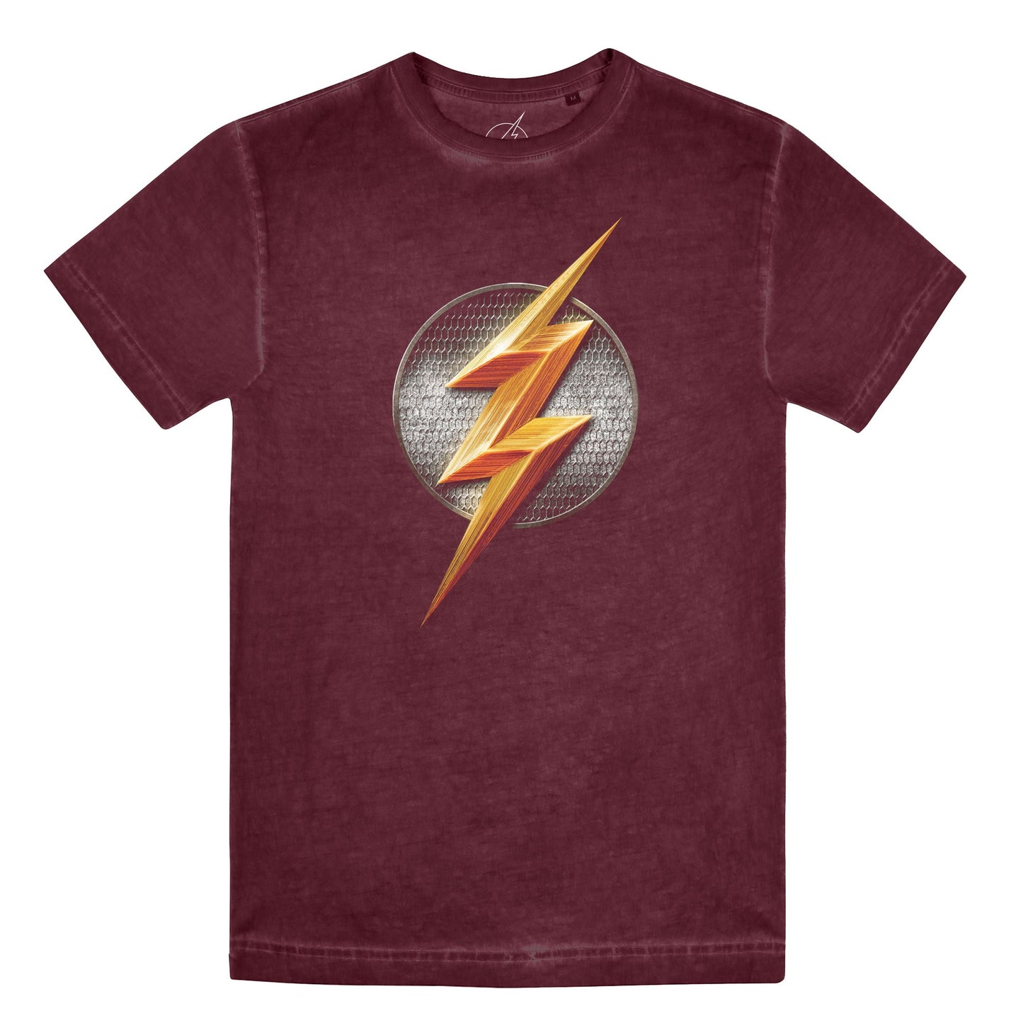 Vintage Wash Burgundy - Front - The Flash Mens Brushed Logo T-Shirt