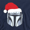Navy - Side - Star Wars: The Mandalorian Unisex Adult Mando Santa Hat Christmas Sweatshirt