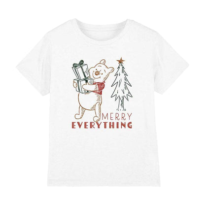 White - Front - Winnie the Pooh Childrens-Kids Merry Everything Sketch T-Shirt