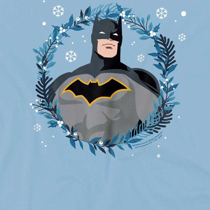 Light Blue - Side - Batman Childrens-Kids Wreath T-Shirt