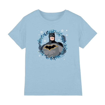 Light Blue - Front - Batman Childrens-Kids Wreath T-Shirt