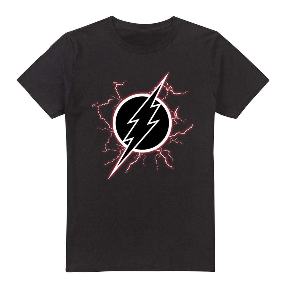 Black - Front - The Flash Mens Lightning Logo T-Shirt