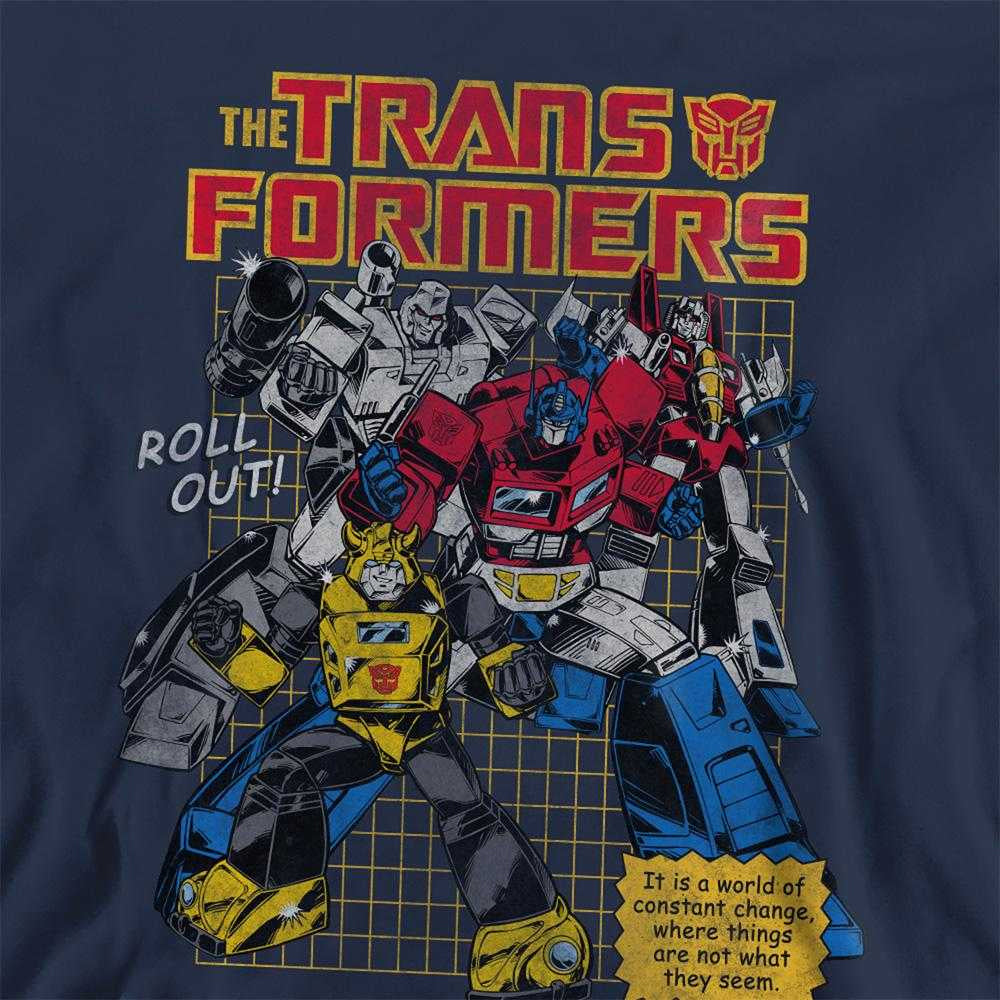 Navy - Side - Transformers Unisex Adult World Roll Out Sweatshirt